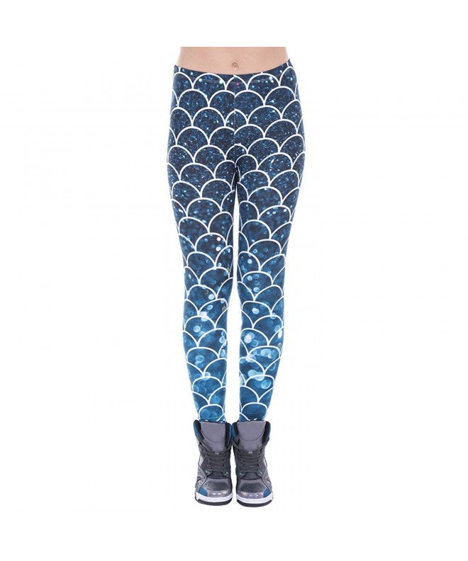 Shiny Starry Leggings Mermaid Printed