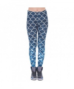 Shiny Starry Leggings Mermaid Printed