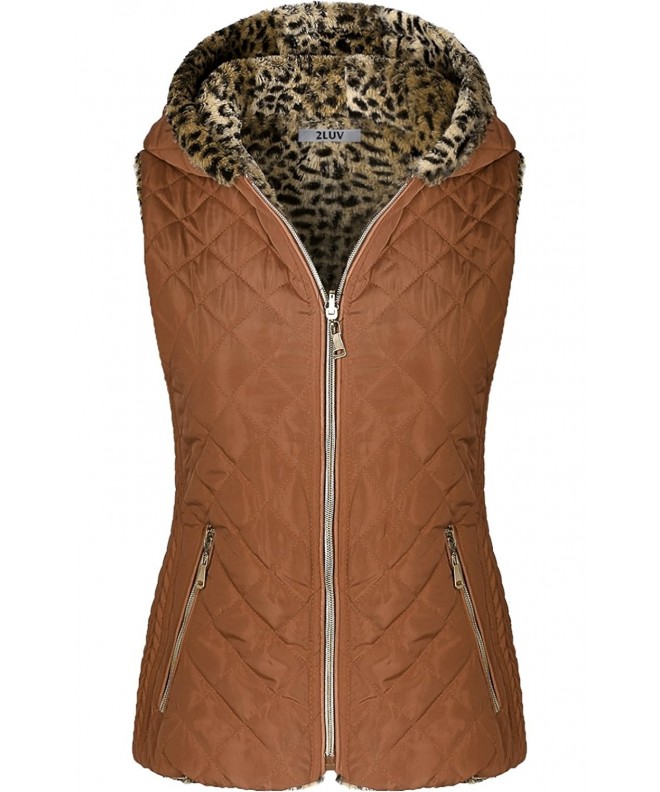 2LUV Womens Quilted Hooded Closure