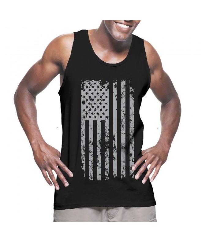 Mens Silver American T shirt BLACK