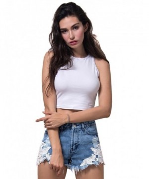 Persun Womens White Plain Cropped