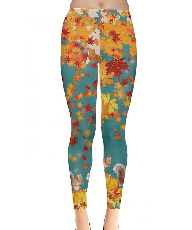 CowCow Turquoise Squirrel Pattern Leggings
