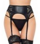 ohyeahlady Underwear Leather Patchwork Suspender