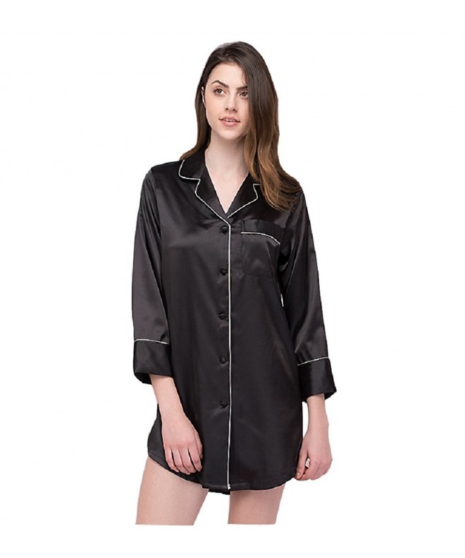 SexyTown Womens Sleepshirt Button Front Nightshirts