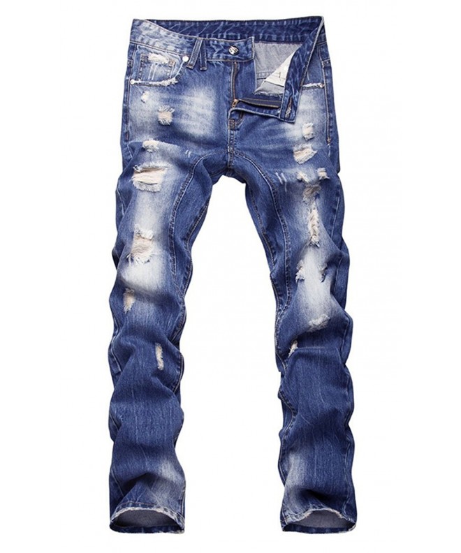 Mens Ripped Faded Slim Jeans