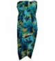 Sarong Allover Floral Swimsuit Turquoise