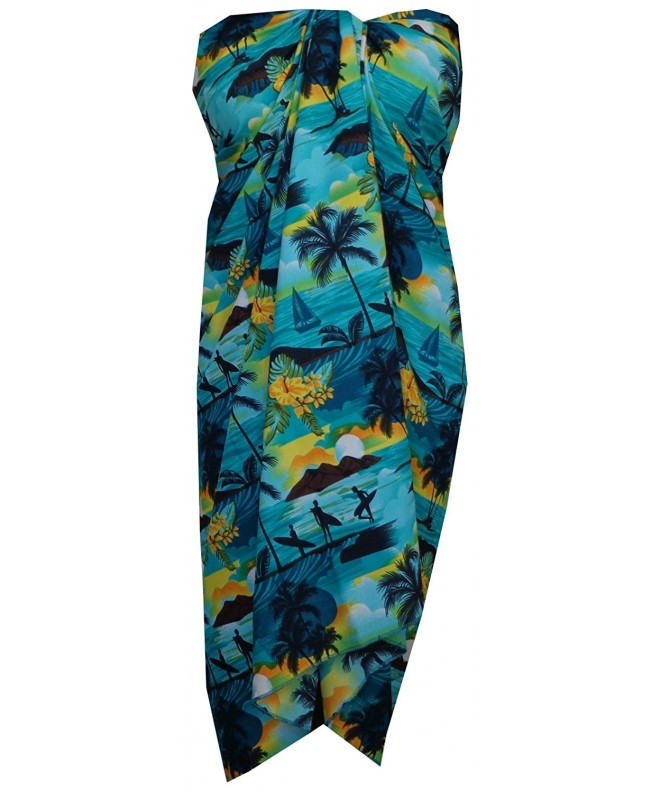 Sarong Allover Floral Swimsuit Turquoise