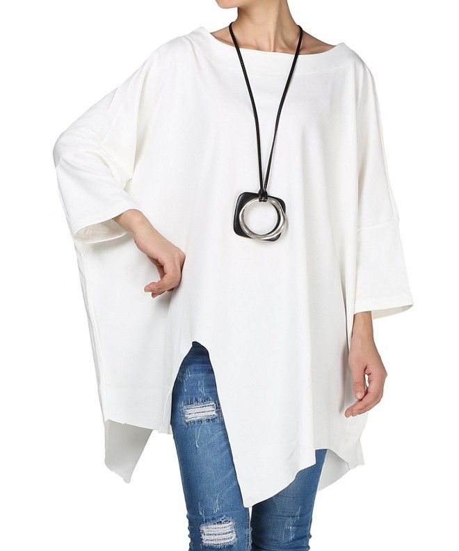 Mordenmiss Womens Solid Asymmetry Pullover