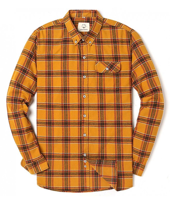 Sleeve Flannel Checkered Button Yellow1