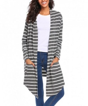 Zeagoo Womens Sleeve Striped Cardigan