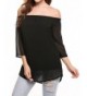 Zeagoo Womens Shoulder Sleeve Ruffle