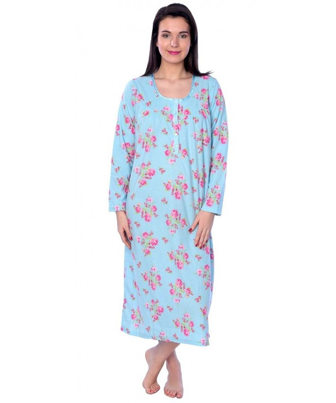 Womens fleece Floral Sleeve Nightgown