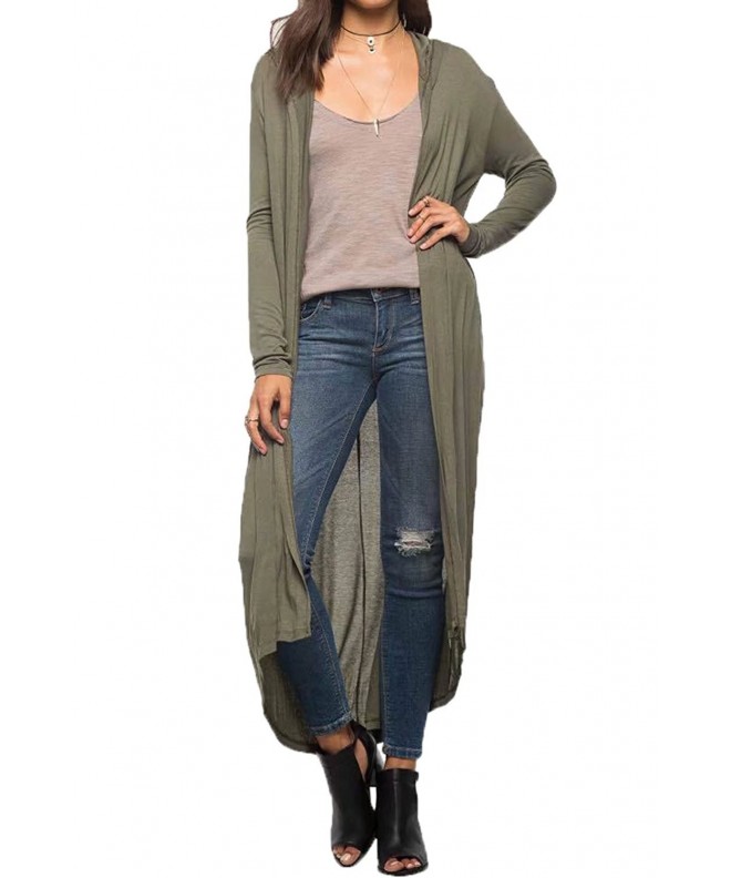 Womens Hooded Lightweight Sweater Cardigan