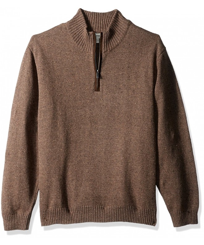 Haggar Sweater Patches Walnut Heather