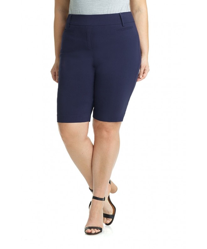 Women's Ease in to Comfort Curvy Fit Plus Size Modern City Short - Navy ...