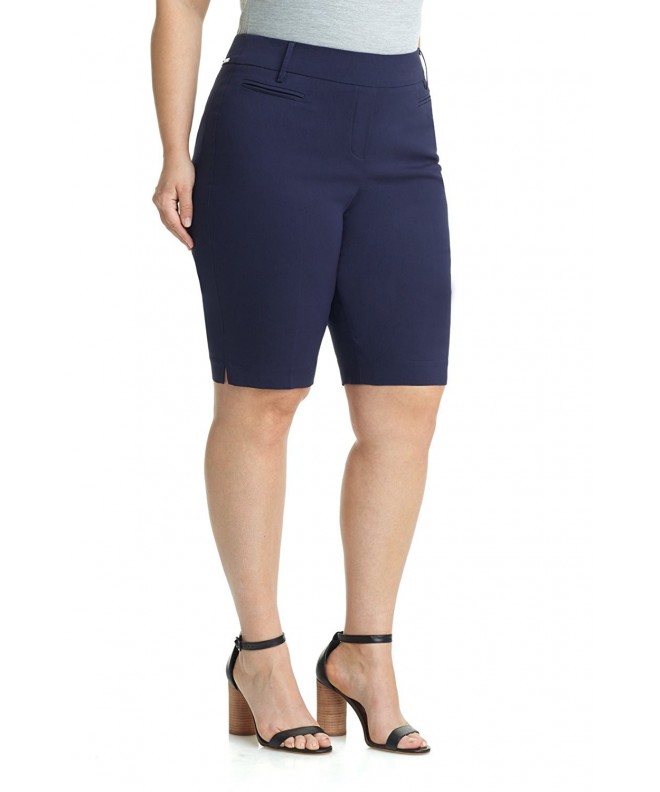 Women's Ease in to Comfort Curvy Fit Plus Size Modern City Short - Navy ...