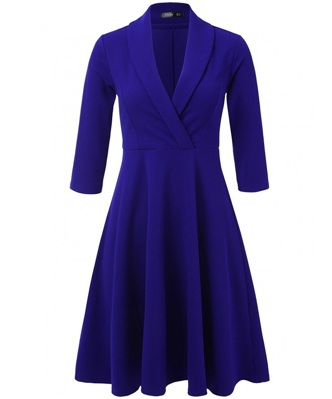 JayJay Women Sleeve Lapel Royalblue