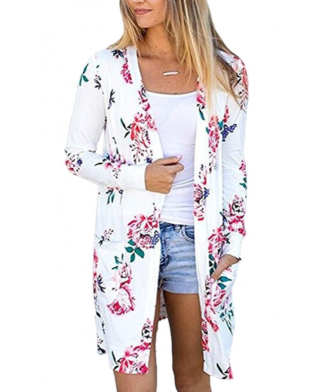 Womens Sleeve Floral Cardigans Casual