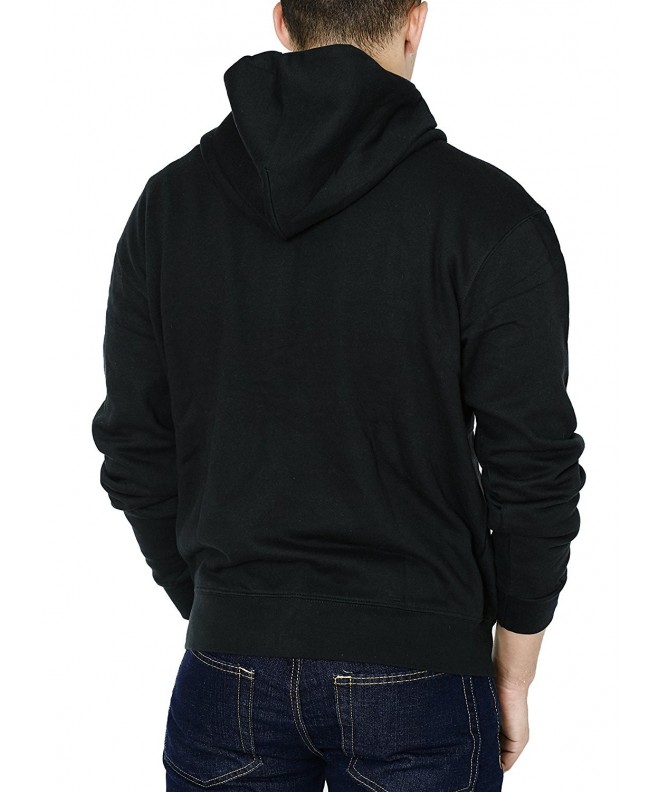 Men's Hooded Sweatshirt - Soft Light Fleece Pullover Hoodie - Black ...