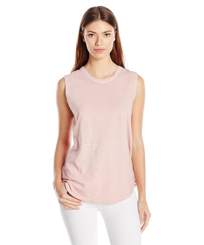 Women's Washed Slub Inside Out Sleeveless Tee - Rose Quartz Pigment ...