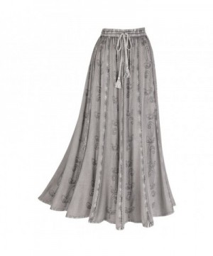 Womens Embroidered Broom Peasant Skirt