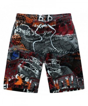 Printed Elastic Waist Beach Trunks