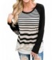 Womens Casual Striped Sleeve T Shirts