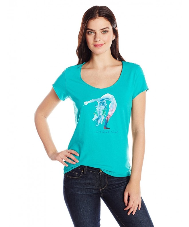 Women's Bend Yoga Smooth Tee - Bright Teal - CK12KL88VAH