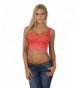 Womens Sleeveless Crop Lace Coral