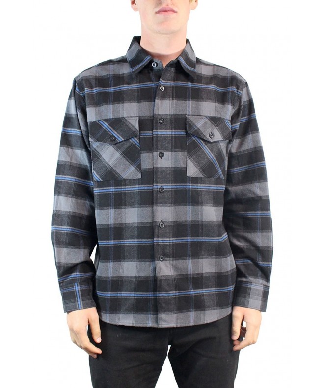 YAGO Flannel Sleeve Plaid Button