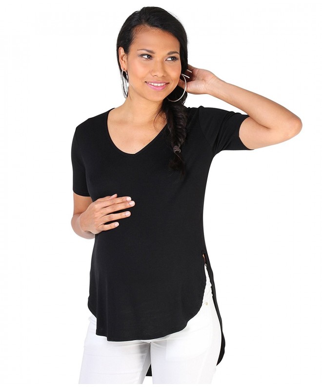 KRISP U7491 BLK L Maternity Top FBA_USA7491 BLK L