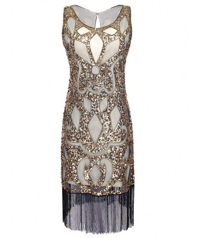 Vijiv Sequined Embellishment Paisley Flapper