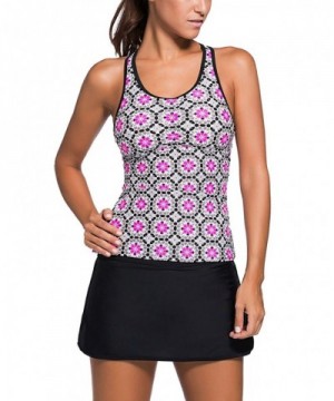 Womens Racerback Tankini Swimsuit Pantskirt