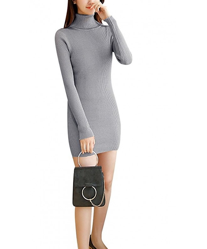 Mojessy Turtleneck Sweater Dresses Bodycon