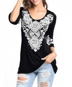 EMVANV Blouses Printed Modesty Slimming