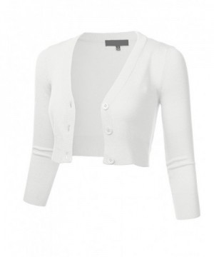 FLORIA Button Cropped Cardigan Sweater