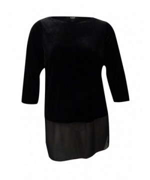 Alfani Womens Chiffon Velvet Pullover