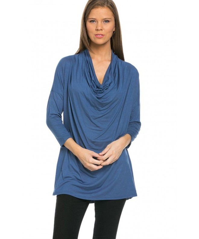 2LUV Womens Sleeve Draped Indigo