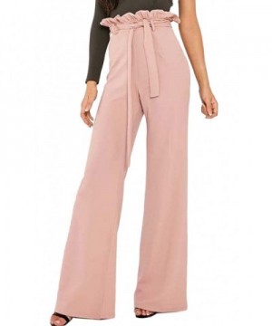 Angashion Womens Straight Waisted Palazzo