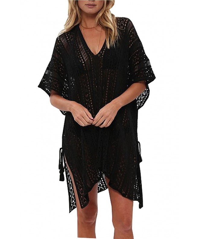 Women's V-Neck Hollow Out Swimwear Swimsuit Cover UPS Plus Size Short ...