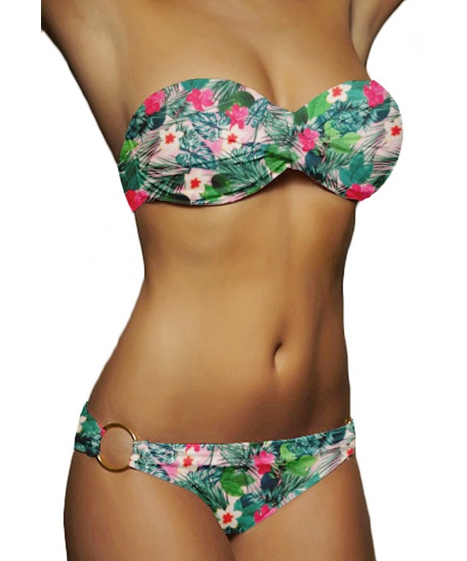 QingLemon Bandeau Bikini Swimwear Swimsuit