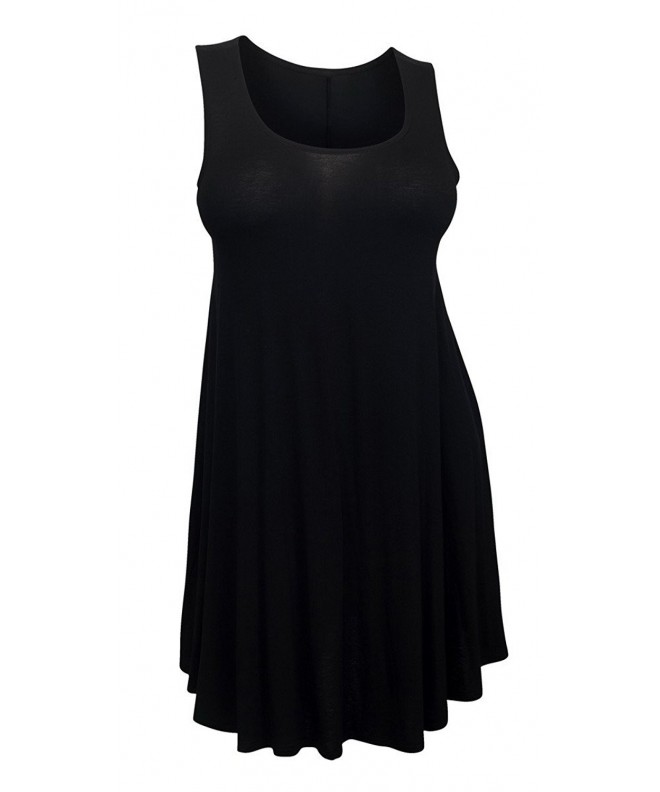 eVogues Plus Sleeveless Dress Black