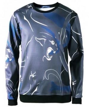 Plusart Artistic Leopard Midweight Sweatshirt Gray US