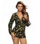 Womens Stripes sleeve Plunging Clubwear