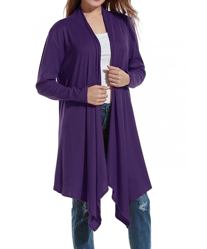 Womens Asymmetrical Waterfall Cardigan Outerwear