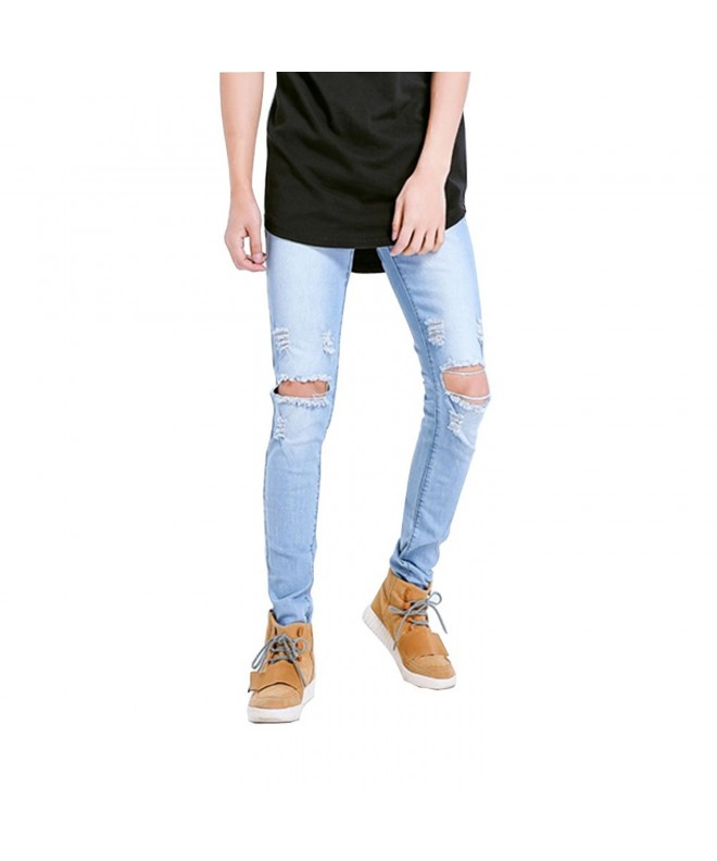 Geurzc Ripped Biker Jeans Light