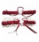 AugusWu Wedding Garters Ribbon Burgundy