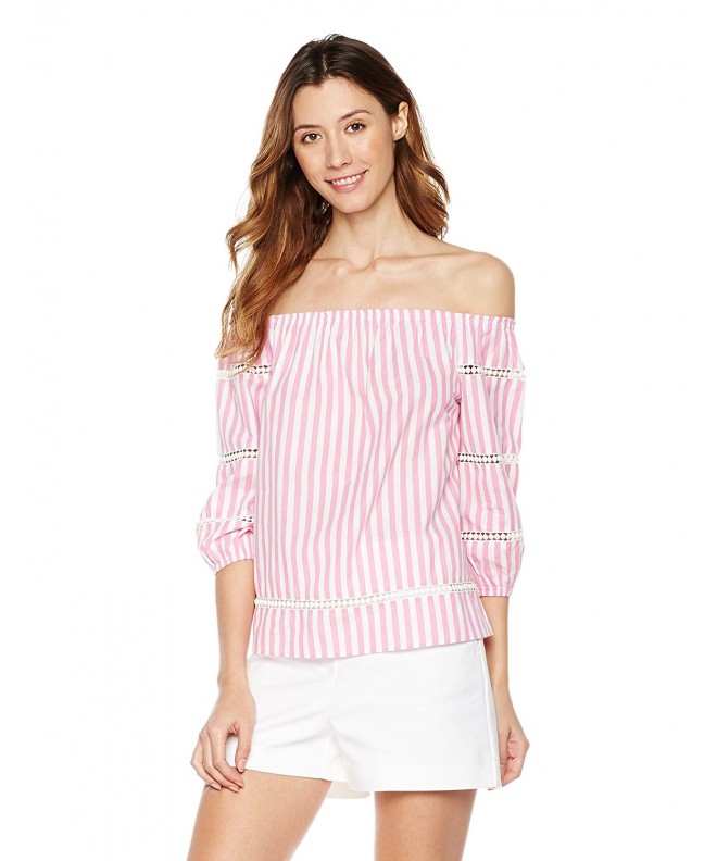 Plumberry Womens Off Shoulder Sleeve Striped