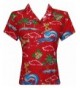 Alvish Hawaiian Womens Christmas Blouse