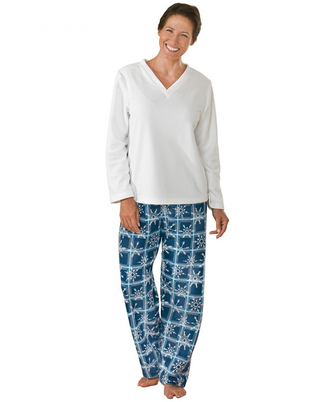 PajamaGram Womens Snowflake Pajamas Long Sleeves